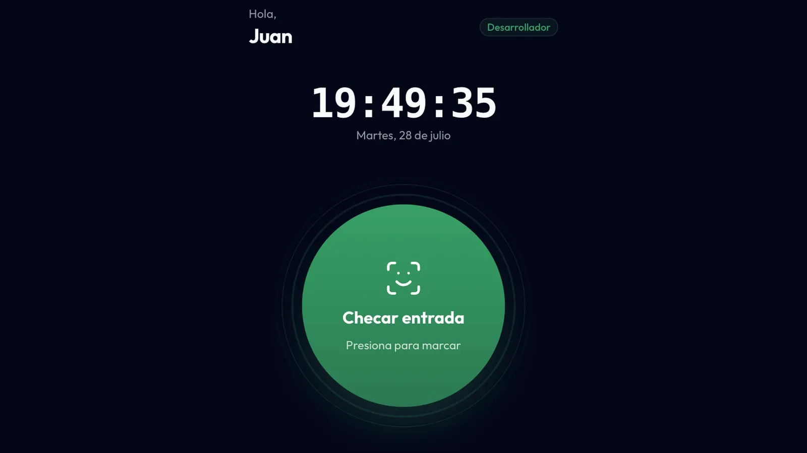Captura de Reloj Checador Inteligente