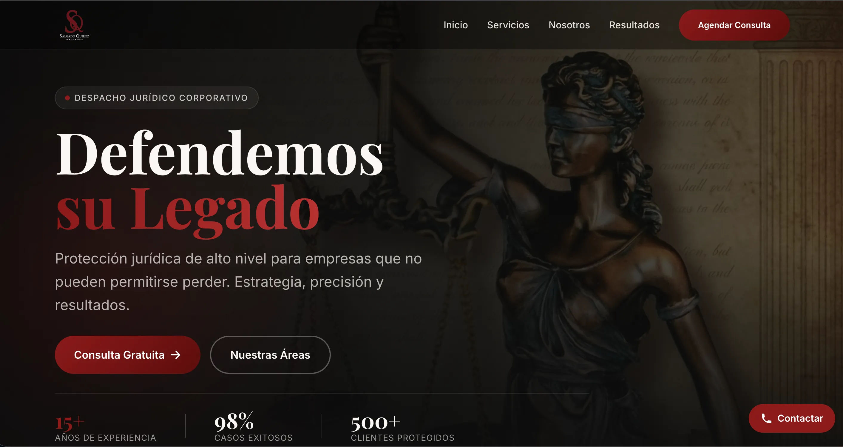 Sitio web de Salgado Corporativo, despacho de abogados